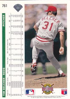 1992 Upper Deck #761 Tim Belcher Back