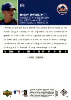 2006 Upper Deck - Gold #1126 Henry Owens Back