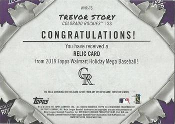 2019 Topps Holiday - Relics #WHR-TS Trevor Story Back