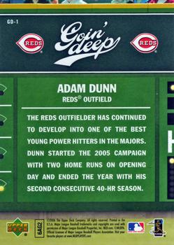 2006 Upper Deck First Pitch - Goin Deep #GD-1 Adam Dunn Back