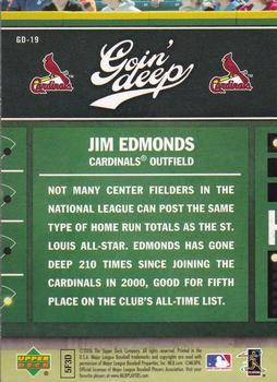 2006 Upper Deck First Pitch - Goin Deep #GD-19 Jim Edmonds Back