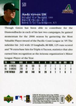 2006 Upper Deck Special F/X - Purple #501 Andy Green Back
