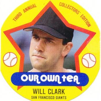 1989 Our Own Tea Discs #4 Will Clark Front