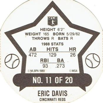 1989 Our Own Tea Discs #11 Eric Davis Back