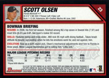2007 Bowman - Gold #23 Scott Olsen Back