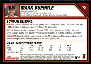 2007 Bowman - Gold #44 Mark Buehrle Back