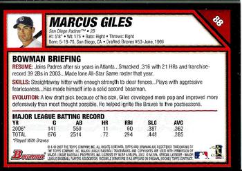 2007 Bowman - Gold #88 Marcus Giles Back