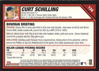 2007 Bowman - Gold #134 Curt Schilling Back