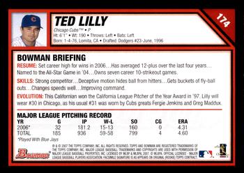 2007 Bowman - Gold #174 Ted Lilly Back