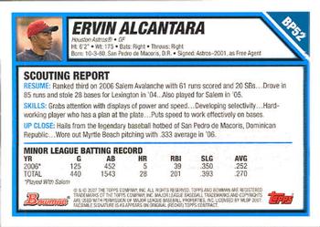 2007 Bowman - Prospects #BP52 Ervin Alcantara Back