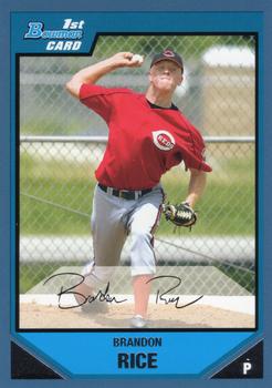 2007 Bowman - Prospects Blue #BP10 Brandon Rice Front