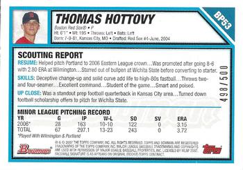 2007 Bowman - Prospects Blue #BP53 Thomas Hottovy Back