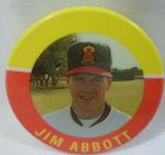 1992 JKA Baseball Buttons #71 Jim Abbott Front