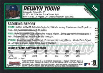 2007 Bowman Chrome - Blue Refractors #195 Delwyn Young Back