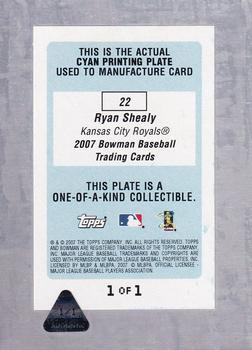 2007 Bowman Chrome - Printing Plates Cyan #22 Ryan Shealy Back