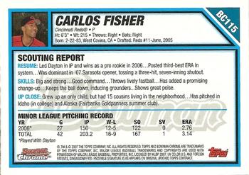 2007 Bowman Chrome - Prospects #BC115 Carlos Fisher Back