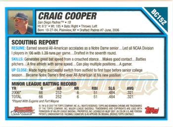 2007 Bowman Chrome - Prospects #BC152 Craig Cooper Back