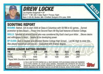 2007 Bowman Chrome - Prospects #BC153 Drew Locke Back