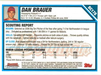 2007 Bowman Chrome - Prospects #BC178 Dan Brauer Back