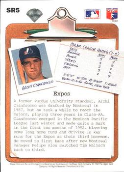 1992 Upper Deck - Scouting Report #SR5 Archi Cianfrocco  Back