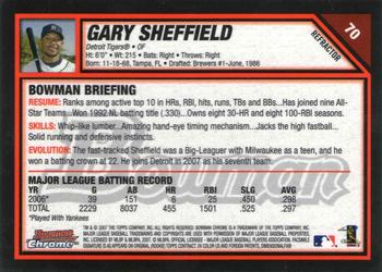 2007 Bowman Chrome - Refractors #70 Gary Sheffield Back