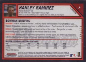 2007 Bowman Chrome - X-Fractors #1 Hanley Ramirez Back