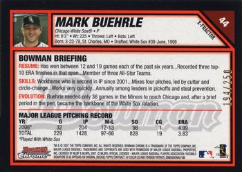 2007 Bowman Chrome - X-Fractors #44 Mark Buehrle Back