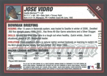 2007 Bowman Chrome - X-Fractors #57 Jose Vidro Back