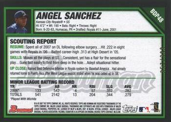 2007 Bowman Draft Picks & Prospects - Blue #BDP48 Angel Sanchez Back