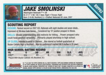 2007 Bowman Draft Picks & Prospects - Chrome Prospects #BDPP63 Jake Smolinski Back