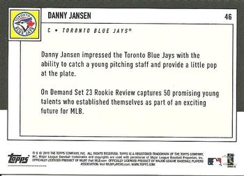 2019 Topps On-Demand Rookie Review #46 Danny Jansen Back