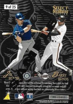 1996 Select Certified - Interleague Preview Samples #9 Barry Bonds / Jay Buhner Back