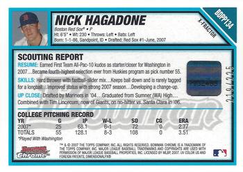 2007 Bowman Draft Picks & Prospects - Chrome Prospects X-Fractors #BDPP134 Nick Hagadone Back