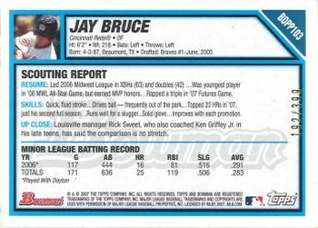 2007 Bowman Draft Picks & Prospects - Prospects Blue #BDPP103 Jay Bruce Back