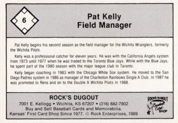 1989 Rock's Dugout Wichita Wranglers Red Border #NNO Pat Kelly Back