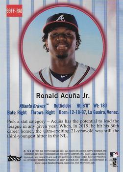 2019 Bowman's Best - 1999 Franchise Favorites #99FF-RAJ Ronald Acuña Jr. Back