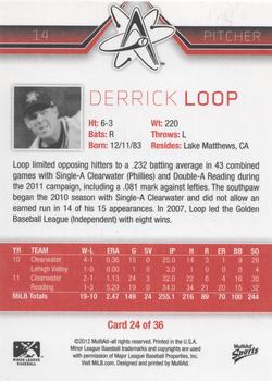 2012 MultiAd Albuquerque Isotopes #24 Derrick Loop Back