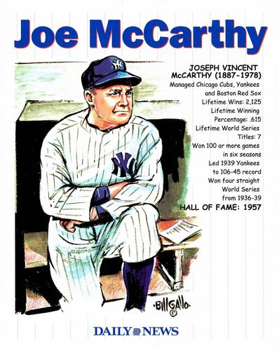 2004 New York Daily News Bill Gallo New York Yankees Caricatures #NNO Joe McCarthy Front