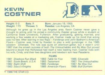 1988 Star Durham Bulls Blue Border #NNO Kevin Costner Back