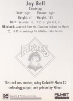 1995 Kodak Pittsburgh Pirates #NNO Jay Bell Back