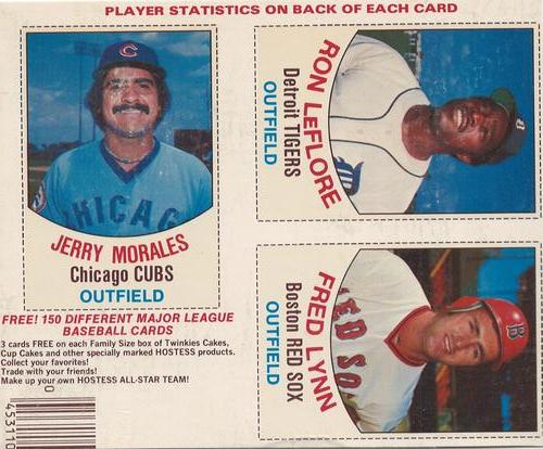 1977 Hostess - Panels L Shaped #49-51 Jerry Morales / Ron LeFlore / Fred Lynn Front