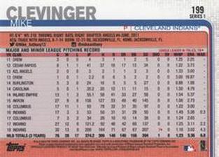 2019 Topps On-Demand Mini #199 Mike Clevinger Back