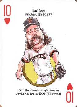 2017 Hero Decks San Francisco Giants Baseball Heroes Playing Cards #10♥ Rod Beck Front