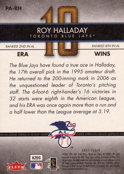 2007 Fleer - Perfect 10 #PA-RH Roy Halladay Back