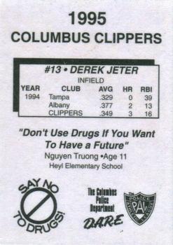 1995 Columbus Clippers Police #NNO Derek Jeter Back