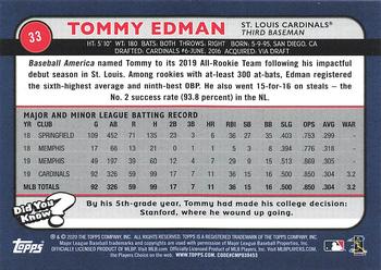 2020 Topps Big League #33 Tommy Edman Back