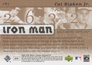 2007 SPx - Iron Man #IM7 Cal Ripken Jr. Back