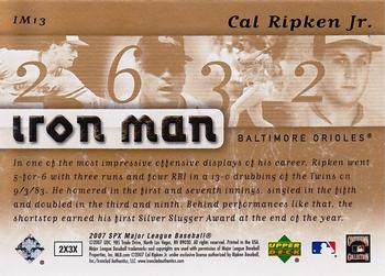 2007 SPx - Iron Man #IM13 Cal Ripken Jr. Back