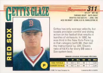 1993 Bowman #311 Gettys Glaze Back