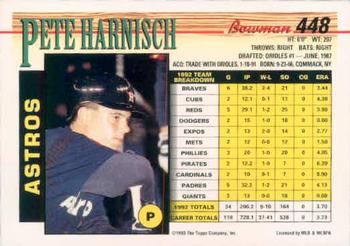 1993 Bowman #448 Pete Harnisch Back